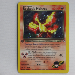 Rocket's Moltres 12/132 - 1st Edition HP Gym Heroes Pokemon Card - HD Photos - Image 1
