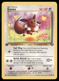 1999 1st Edition Jungle Pokemon Eevee Basic/Common #51 - Image 1
