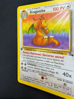 Pokemon Dragonite 19/62 Fossil Rara Prima Edizione Wizards ITA Carte Vintage - Image 4