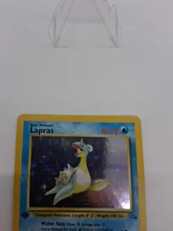 1st Edition Lapras 10/62 Fossil Holo Pokemon Nintendo WOTC Near Mint - Image 2