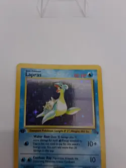 1st Edition Lapras 10/62 Fossil Holo Pokemon Nintendo WOTC Near Mint - Image 3