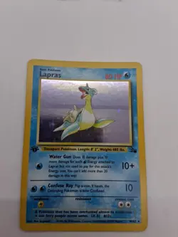 1st Edition Lapras 10/62 Fossil Holo Pokemon Nintendo WOTC Near Mint - Image 4
