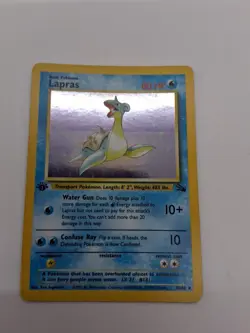 1st Edition Lapras 10/62 Fossil Holo Pokemon Nintendo WOTC Near Mint - Image 5