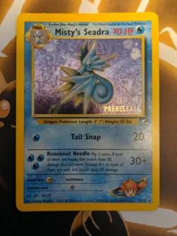 Misty's Seadra 9/132 Holo Prerelease Promo - WoTC Pokemon TCG Card - NM - Image 1