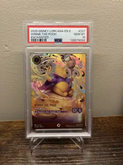 2025 DISNEY LORCANA EN 9-FABLED ENCHANTED WINNIE THE POOH - HUNNY WIZARD PSA 10 - Image 1