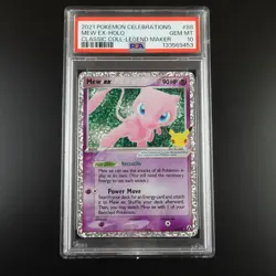PSA 10 Mew ex 88 Pokemon Celebrations Classic Collection Holo Graded Card - Image 1
