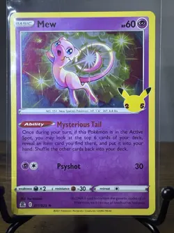 Pokemon Mew Celebrations 011/025 Holo Rare Basic Card English - Image 1