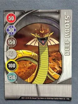 Bakugan Deep Roots 🥈 Silver Gate Card 1/48q Subterra Serpenoid - Image 2
