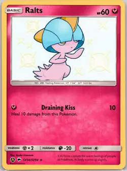 Pokemon Card - Ralts Hidden Fates Shiny Vault SV34/SV94 SWSH Shiny Holo Rare - Image 1