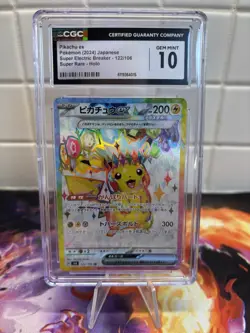 CGC 10 Pikachu ex Holo 122/106 SR Super Electric Breaker Japanese Pokemon Card - Image 1