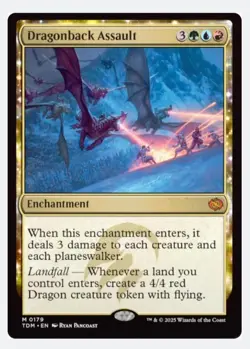 Dragonback Assault | MTG TDM | EDH Commander Dragon Landfall | Mythic | NEW NM - Image 1
