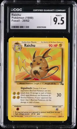 1999 POKEMON FOSSIL #29/62 RAICHU CGC 9.5 - Image 1