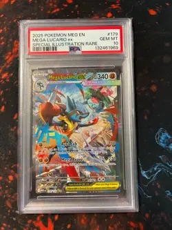 Pokemon 2025 Mega Lucario ex 179/132 SIR Mega Evolution English GEM MINT PSA 10 - Image 1