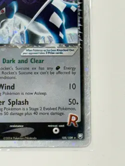 Pokemon TCG Rockets Suicune ex 105/109 Team Rocket Returns - Image 4