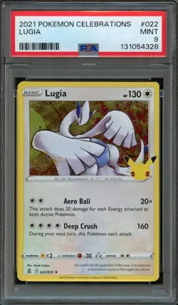 PM - 2021 - POKEMON CELEBRATIONS - #022 - LUGIA - PSA 9 (MINT) - Image 1