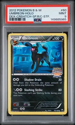 2012 POKEMON B&W DARK EXPLORERS #60 UMBREON-HOLO PSA 9 - Image 1