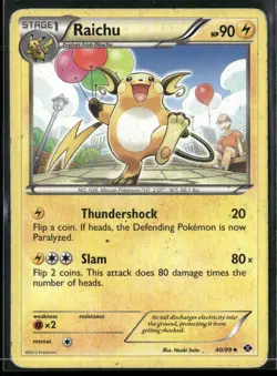 ✰ RAICHU 40/99 UNCOMMON NEXT DESTINIES POKEMON ✰ DMG - Image 2