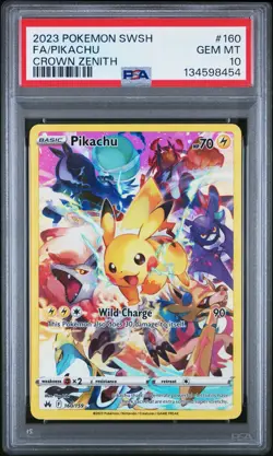 2023 PSA 10 Graded Pokemon Crown Zenith Pikachu 160/159 Secret Rare Full Art - Image 3