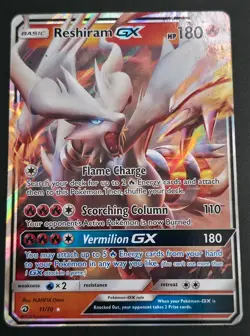 2018 Pokemon Sun & Moon Dragon Majesty Reshiram GX #11/70 MP/HP - Image 1