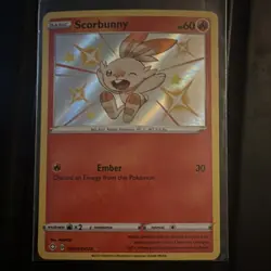 Pokemon Scorbunny SV015/SV122 Shining Fates Shiny Vault Holo Basic 60 HP Ember - Image 1