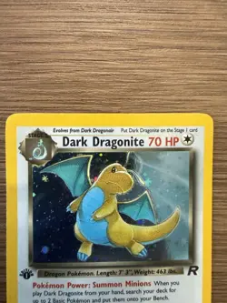 Pokemon Dark Dragonite 1st Edition Holo Rare Team Rocket 5/82 70HP - Image 1