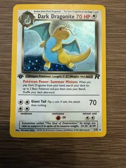 Pokemon Dark Dragonite 1st Edition Holo Rare Team Rocket 5/82 70HP - Image 2