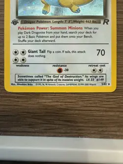 Pokemon Dark Dragonite 1st Edition Holo Rare Team Rocket 5/82 70HP - Image 3