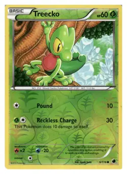 Treecko 6/116 Common Plasma Freeze Pokemon Reverse Holo Lightly Played - Image 1