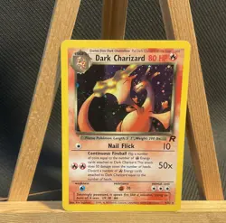 Pokemon Dark Charizard 4/82 Team Rocket Holo Rare 026 HUGE TAIL SWIRL NM - Image 1
