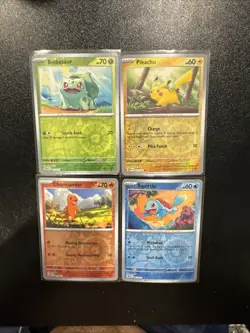 Pokemon 151 Costco Cosmos Holo Promo Set Pikachu, Squirtle, Charmander Bulbasaur - Image 4