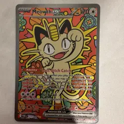 Pokemon Meowth EX Full Art Rare Holo 170 HP 121/088 - Image 1