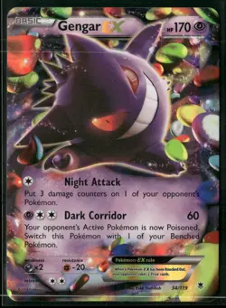 ✰ GENGAR EX 34/119 EX RARE PHANTOM FORCES POKEMON ✰ DMG - Image 2