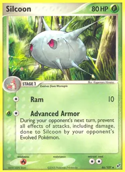 Silcoon 46/107 ex Deoxys Pokemon Card - NM - Image 1
