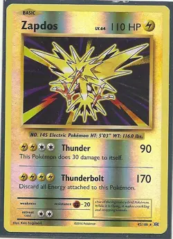 2016 ZAPDOS 42/108 -XY EVOLUTIONS Pokemon Card- REVERSE HOLO RARE NM/MINT - Image 1