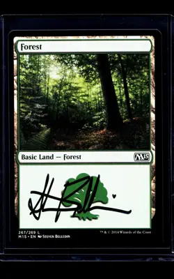 2014 MTG Magic The Gathering M15 Magic 2015 AP Signed Artist Proof Auto Forest - Image 1