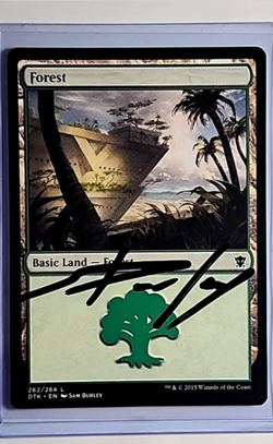 2015 MTG Magic the Gathering AP Artist Proof DTK Auto Autograph #262 Forest - Image 1