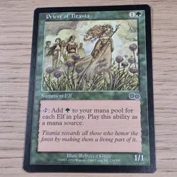 Priest of Titania Urza's Saga x1 LP MTG - English - Image 1