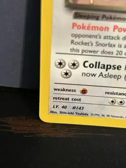 Pokemon TCG Rockets Snorlax 33/132 Gym Heroes Unlimited Card - Image 5