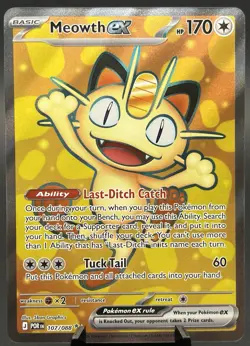 Meowth ex 107/088 Perfect Order Ultra Rare Full Art Holo Pokemon TCG NM - Image 1