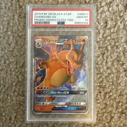 2019 Pokemon Black Star Charizard GX #SM211 - Hidden Fates Tin Promo (PSA 10) - Image 1