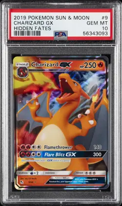 2019 POKEMON SUN & MOON HIDDEN FATES #9 CHARIZARD GX PSA 10 - Image 1