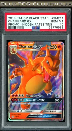 PSA 10 ⭐ Pokemon Charizard GX SM211 Hidden Fates Tins Black Star Promo 2019 - Image 1