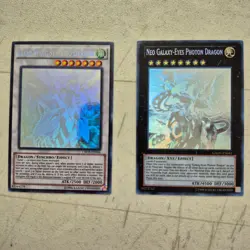 Yugioh 2 ghost rares clear wing dragon and neo galaxy dragon both unl. Both nm. - Image 1