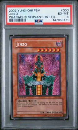 Yu-Gi-Oh! Jinzo PSV-000 1st Edition PSA 6 EX-MT Pharaoh's Servant yugioh Secret - Image 1