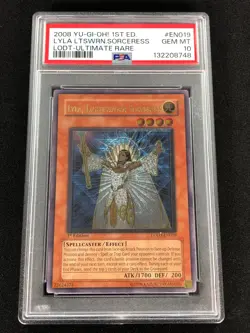 Yugioh 2008 Lyla Lightsworn Sorceress 1st LODT-EN019 PSA 10 Ultimate Rare - Image 1
