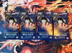 One Piece OP01 Romance Dawn Sleeved Booster Pack Pre Errata First Wave 4x - Image 1