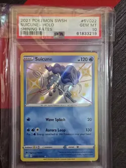 2021 Pokemon Suicune Holo Shiny Vault Shining Fates SV022/SV122 PSA 10 - Image 1