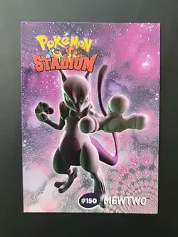 MP! - #150 Mewtwo 8/8 Non Holo - Danone 2000 Pokemon Stadium Tip Card - Image 1