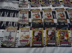 LARGE LOT OF 25 = POKEMON 3 CARD PACKS UNIFIED MINDS REBEL CLASH DARKNESS ABLAZE - Image 2