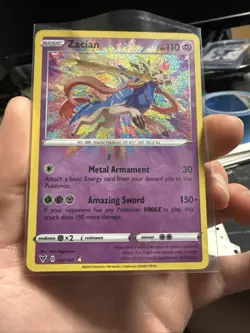 Pokemon Zacian 082/185 Swsh04: Vivid Voltage Amazing Rare Holo 110 HP Card - Image 1